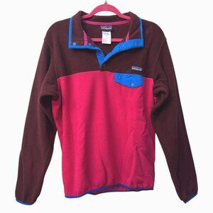 Patagonia Synchilla Snap-T Pullover Fleece Jacket L Sweater Color Block Bright